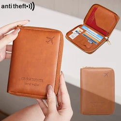 RFID Blocking Passport Holder, Short Document Bag, Multifunctional, Creative, Aircraft, Travel Wallet, Fashion Zipper Wallet