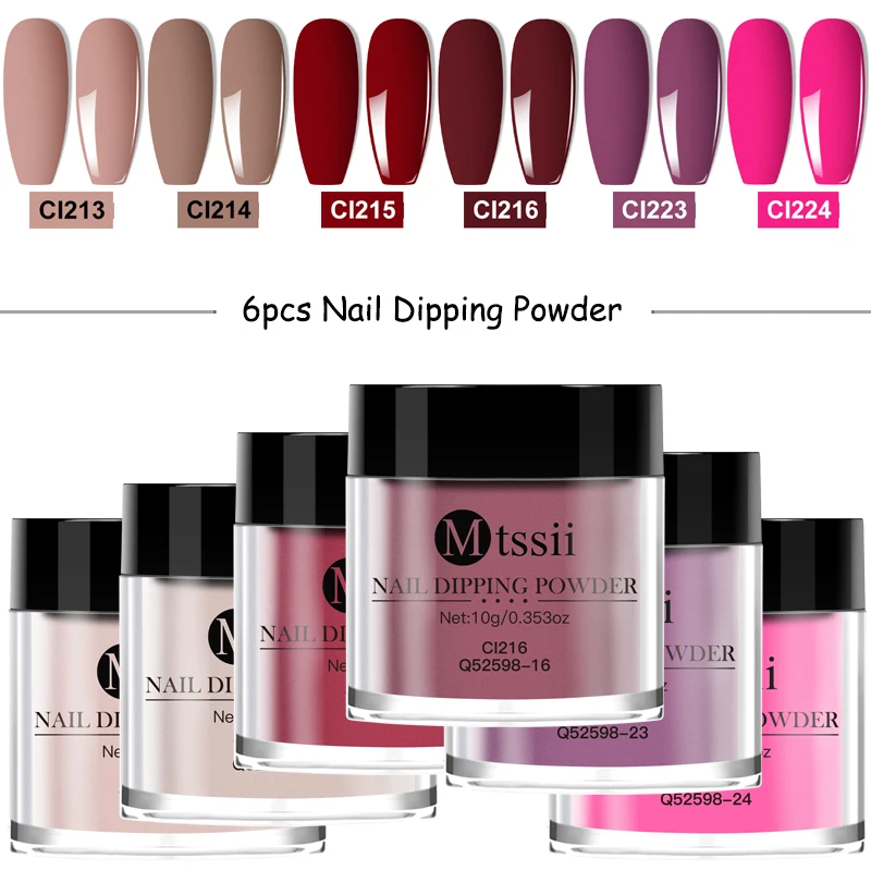 

6 шт., 10 г, набор порошков для макания ногтей, натуральный сухой, без лампы, украшение для дизайна ногтей, блестящий пигмент, порошок для ногтей, принадлежности для ногтей, сделай сам