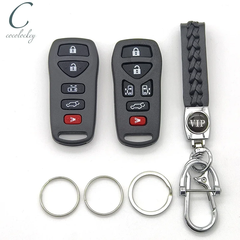 

Cocolockey Remote Key Shell Fob Fit for Nissan Quest Mini Van 2004-2009 YEAR 5 6 Buttons Panic Car Keys Case Pair Replacement