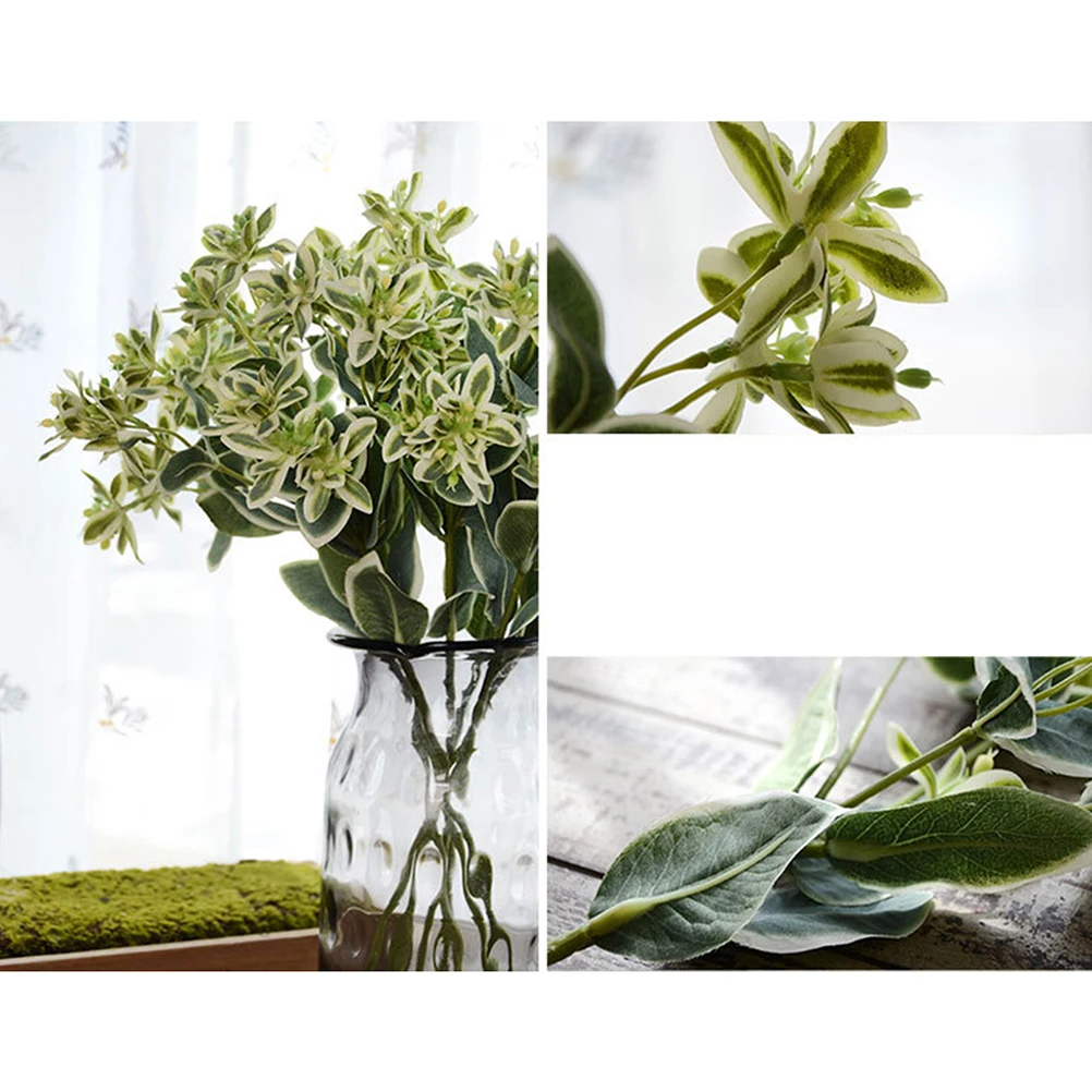 

2Pcs Simulation Flower Snow Artificial Desktop Flower Lifelike Bouquet Home Decoration for Room Hotel Restaurant Festival