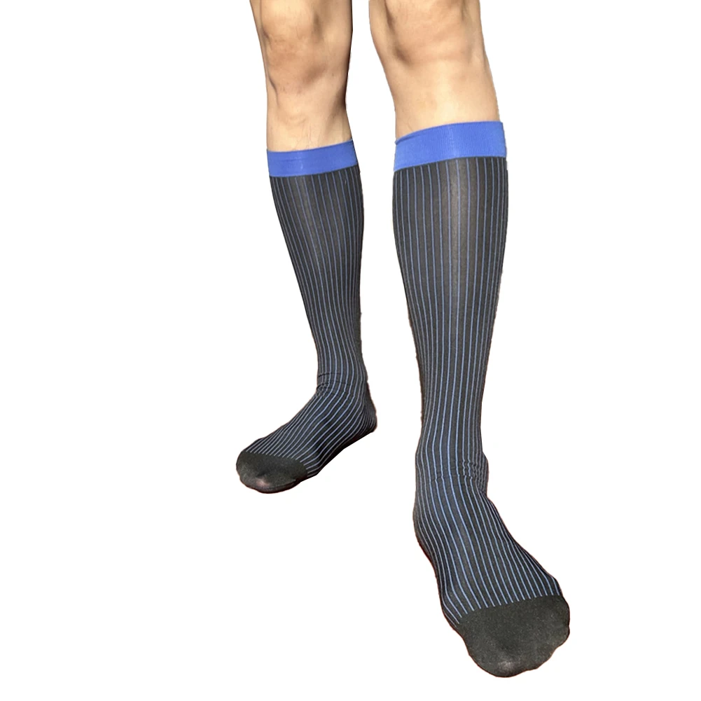 

For Business Wear Business Dress Socks Men Striped Socks Formal Events Red See Through Long Socks Men Men Sock