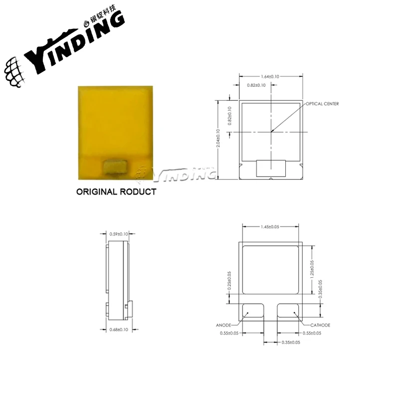 5pcS YINDING ZES 2016lemon yellow 5W high-power chip 3000-3200k, lemon yellow car headlights, car daytime running lights, LED ch