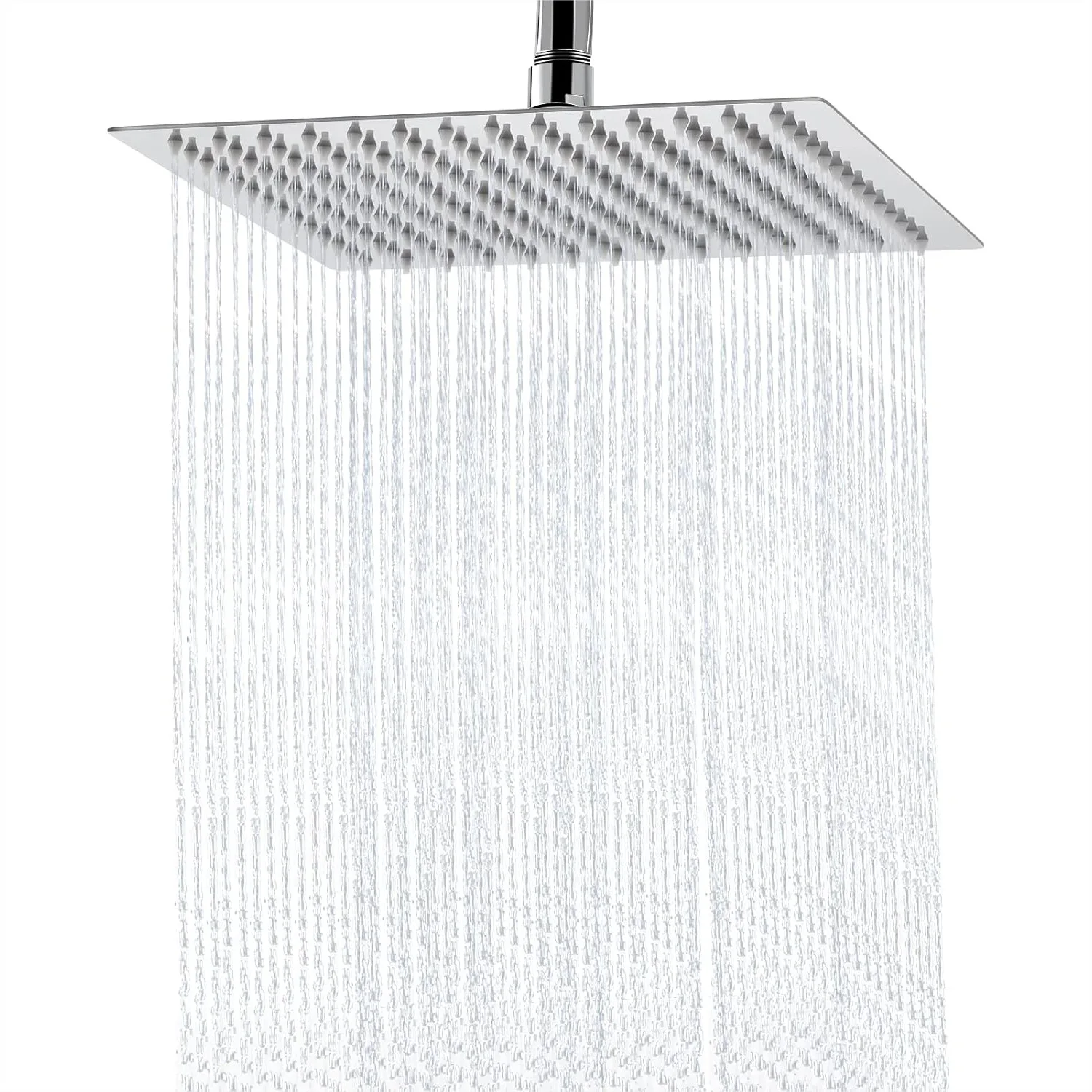 

10 Inch Rain Shower Head, High Pressure Square Showerhead 304 Stainless Steel, Ultra Thin Ceiling or Wall Mount, Anti-Leak &