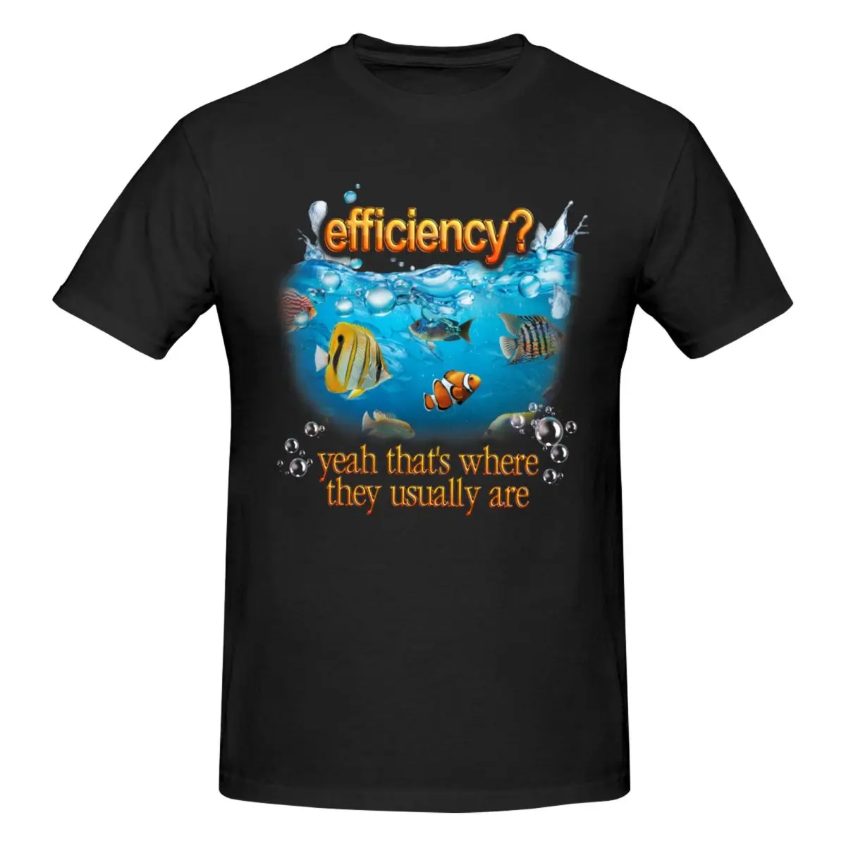 Men Efficiency Fish In Sea Frutiger Aero T Shirt Streetwear O-neck Cotton T Shirts
