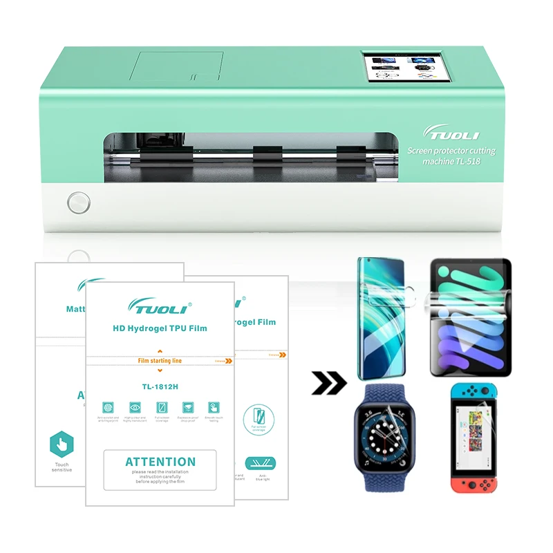 Real Photo Fully Automatic Tpu Hydrogel Film Skin Sticker Cut Mobile Screen Protector Cutting Machine