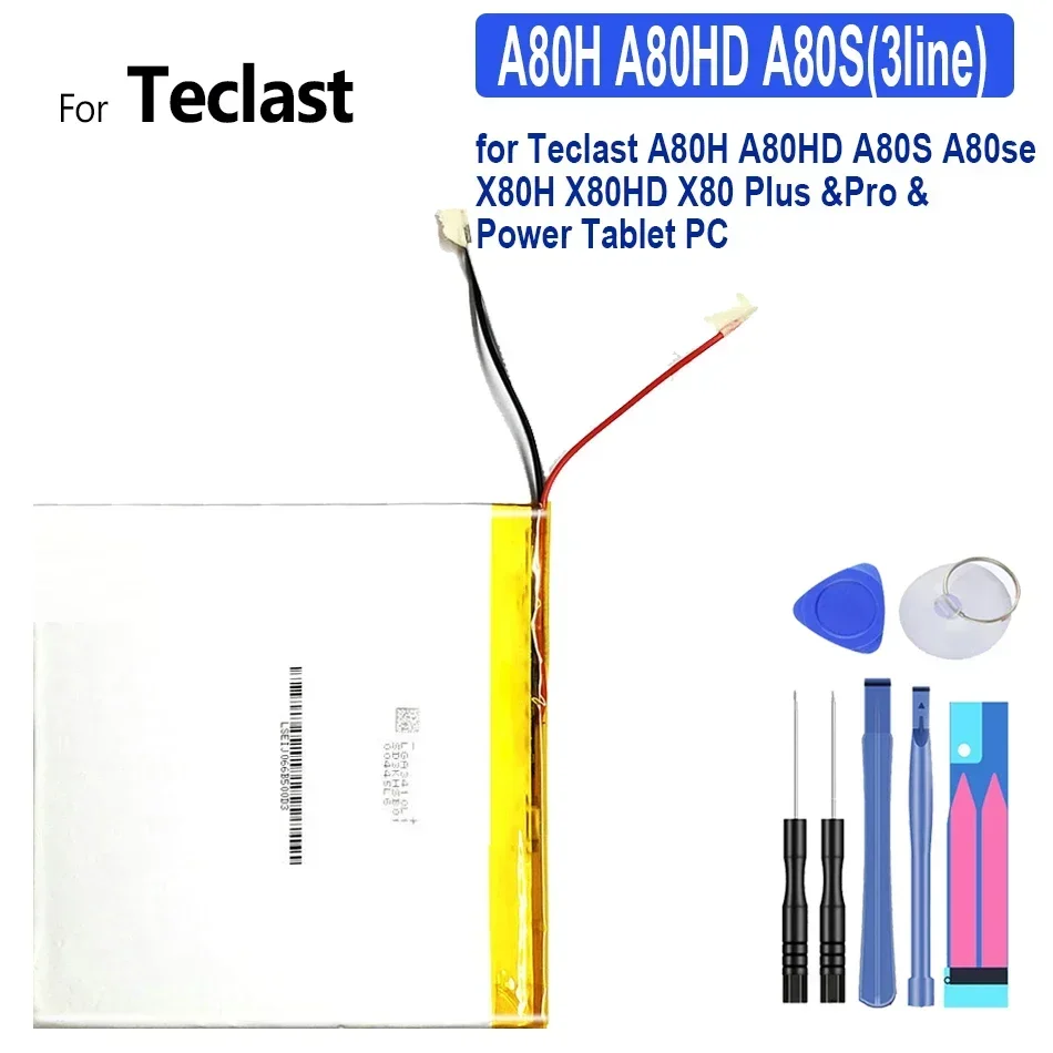 Replacement Battery (3line) 6000mAh For Teclast A80H A80HD A80S A80se X80H X80HD X80 Plus &Pro &Power Tablet