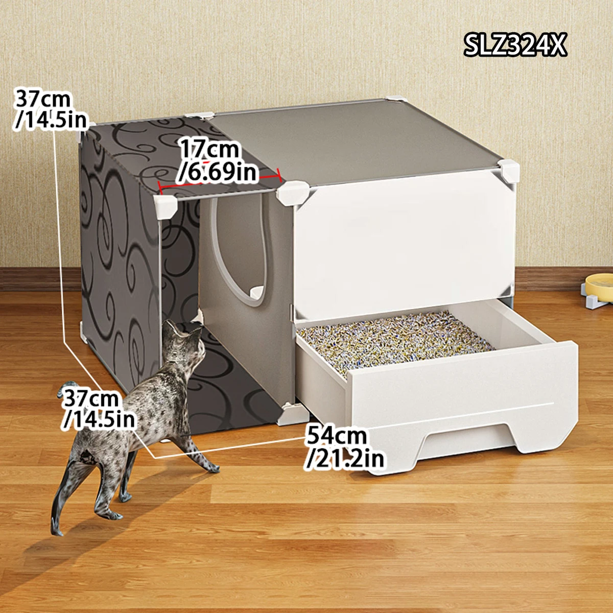 

Ящик для кошачьего туалета, большой коридор, кошачий туалет, тип ящика с защитой от брызг, полностью закрытый ящик для кошачьего туалета, товары для кошек