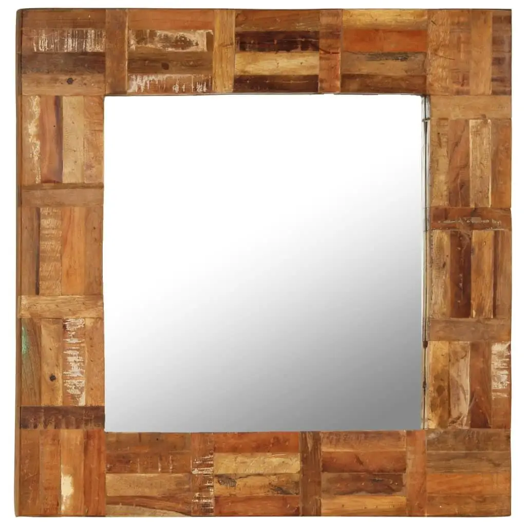 

23.6x23.6 Inch Wall Mirror - Solid Reclaimed Wood Decorative Accent for Home Decor