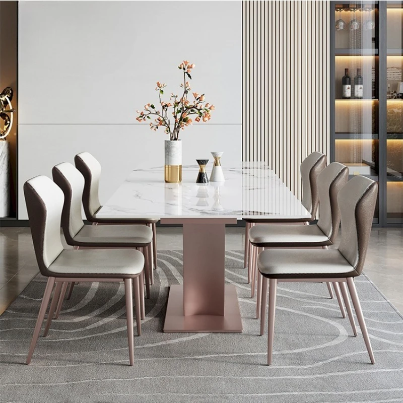 Modern Minimalist Dining Chairs Italian Leather Luxe- High Back Restaurant Cafe Hotel Reception
