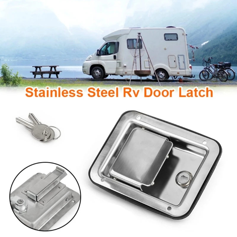 Truck Tool Box Latches Stainless Steel Lock Replacement Handle with 2 Key For Campers Trailer Door ToolBox D7YA