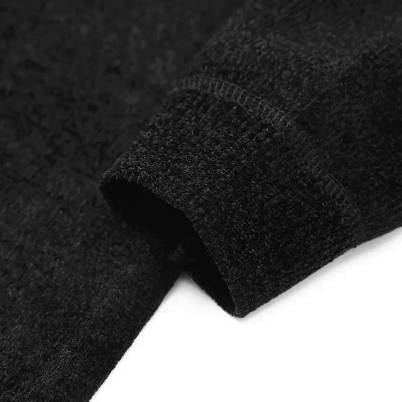 Solid Color Knitted Sweaters Men Clothes Fleece Warm Pullover Male Loose Sweater Brand Mens Winter Casual Knit Sweater 7XL 8XL