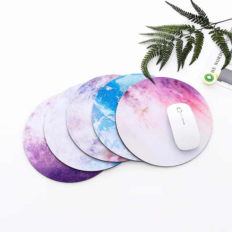 

Fashionable moon phase planet retro mouse pad, round computer game accessory, rubber material, anti-slip and washable