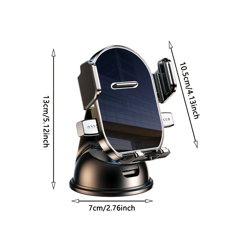 360° Rotating Car Mount with Extra Suction Pad - Adjustable Phone Holder for iPhone 14-17 Pro Max, Ultra Compact Dashboard