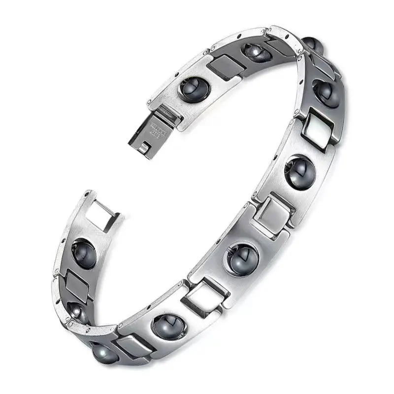 

Korean fashion personality trend magnetic bead jewelry personality titanium steel red copper hand jewelry pure titanium magnetic