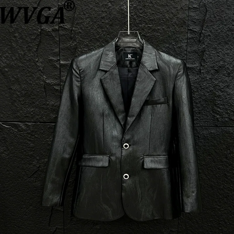 

WVGA Autumn Winter New Man Tide Pleated Waisted Trendy Pockets Long Sleeved Blazers Niche Stylish Casual Suit Jackets Ins W13512