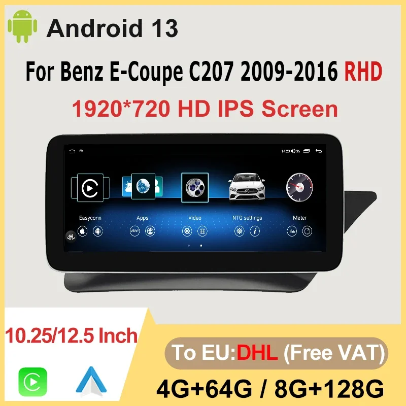 

Factory Price Car Multimedia Player For Mercedes Benz E Coupe 2-Door C207 E207 2009-2015 RHD Android 13 Auto Radio Stereo Video