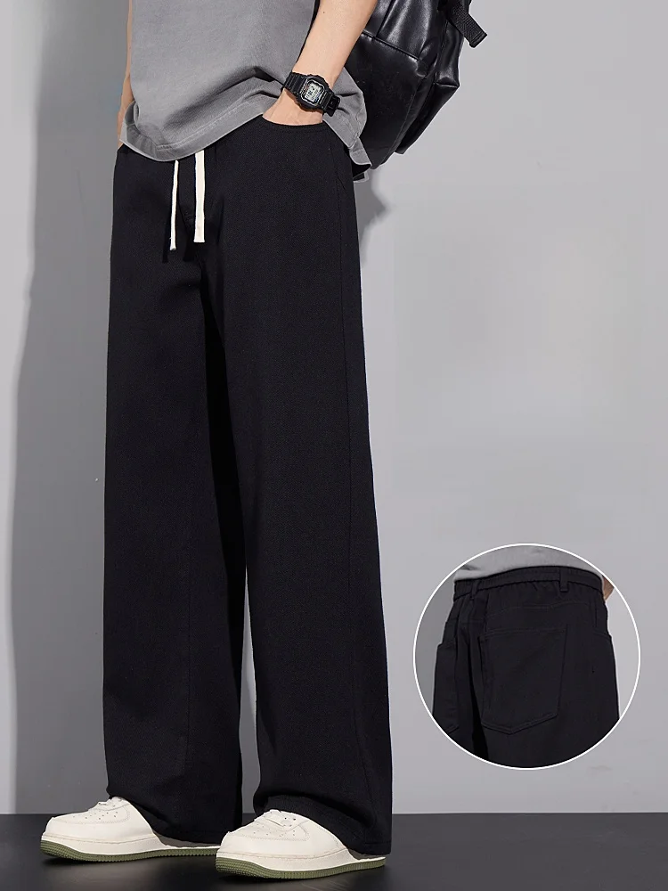 

Bla Knife Jeans Men's Spring Autumn Loose Straight Leg Casual Pants Youth Faion Cotton Polyester Regenerated Fiber