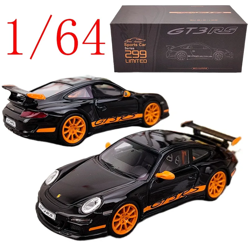 

Cars Lounge Diecast 1/64 Scale Porsche Resin Model Car Porsche 997.1 GT3 RS Black Play Vehicles Toys for Boys Gift Original Box