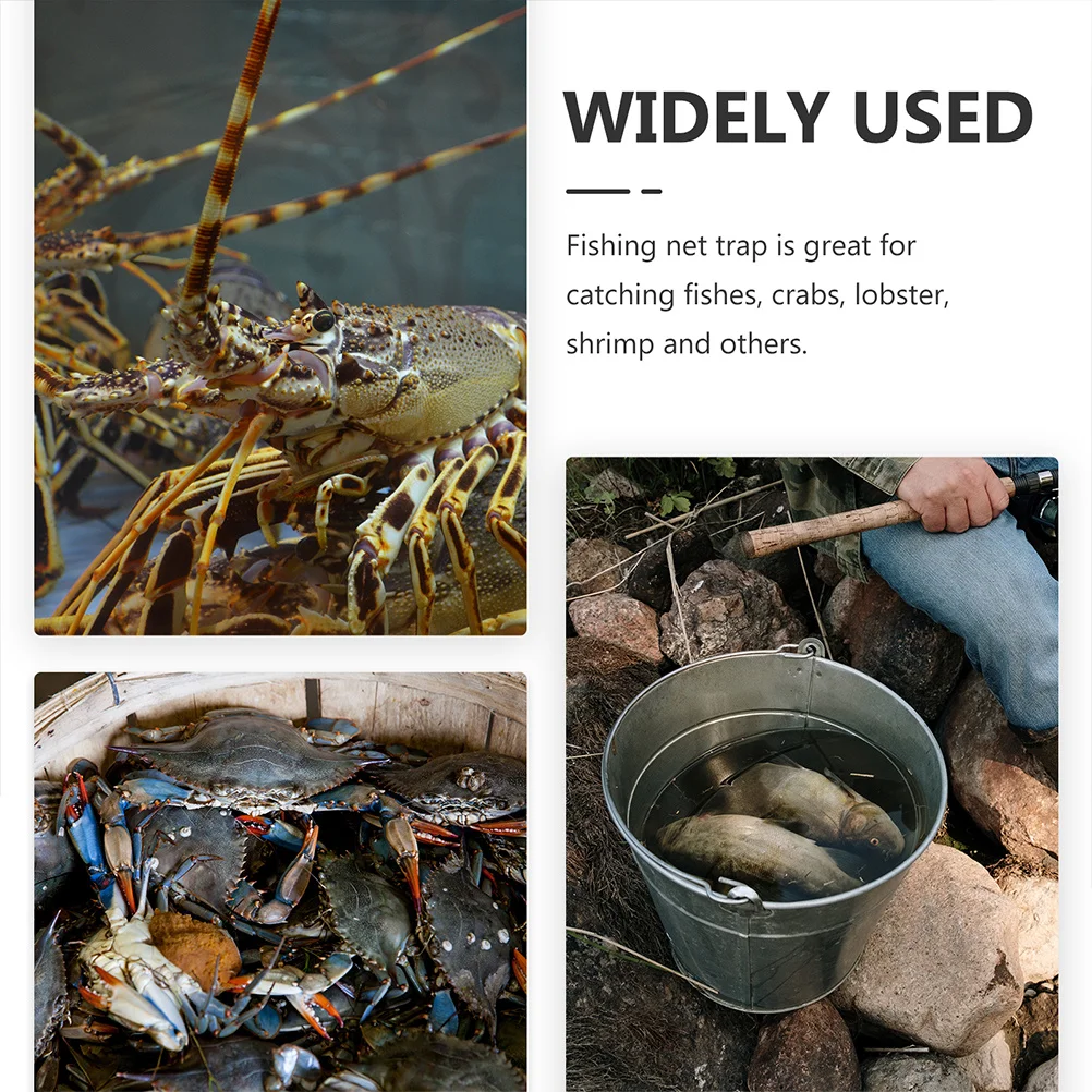 

2Pcs Fishing Trap High-Class Material Lightweight Folding Crawfish Crab Shrimp Bait Net Mesh Cast Net Portable Crawfish Trap