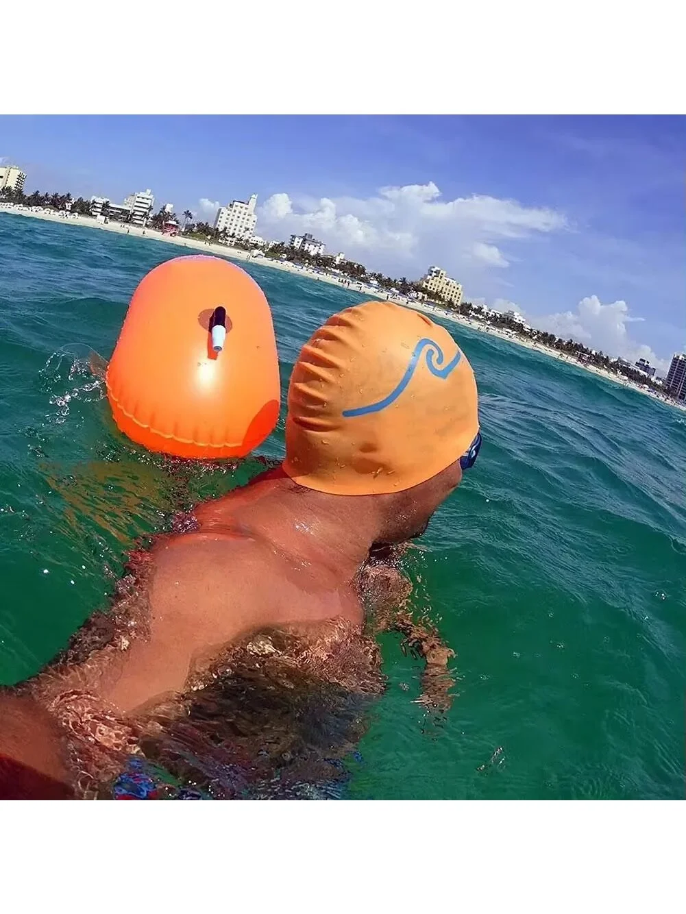 Outdoor Safety Swimming Buoy Multifunction Swim Float Bag With Waist Belt Waterproof PVC Lifebelt Storage Bag For Water Spo