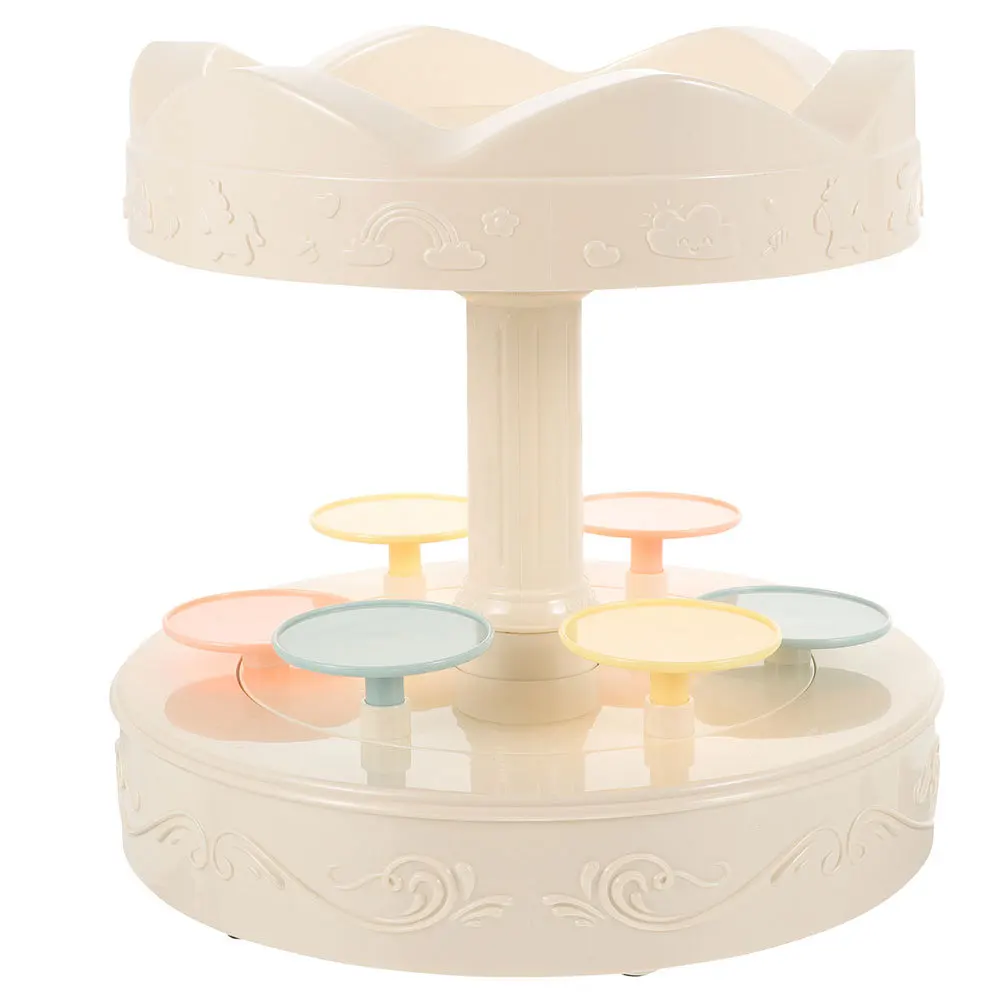 

1pc Automatic Rotating Cake Stand Plastic Dessert Display Holder For Party Wedding Cupcake Sweets Tabletop Decoration Cake