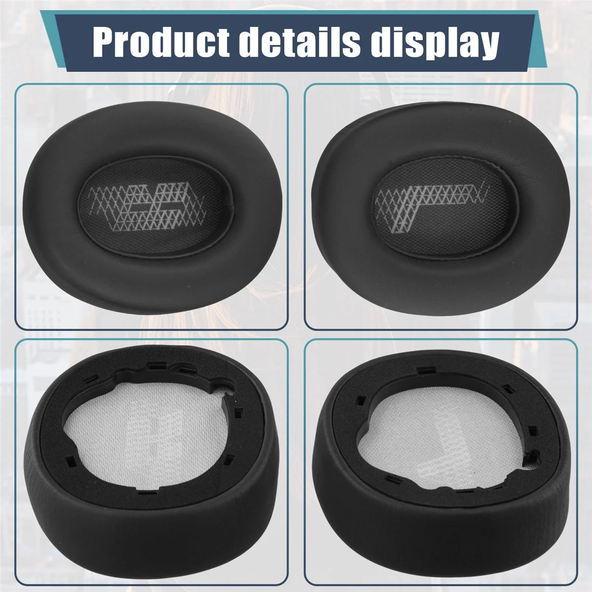 Efficient Replacement Ear Pads for JBL E65BTNC, Headphones Ear Cushions Black
