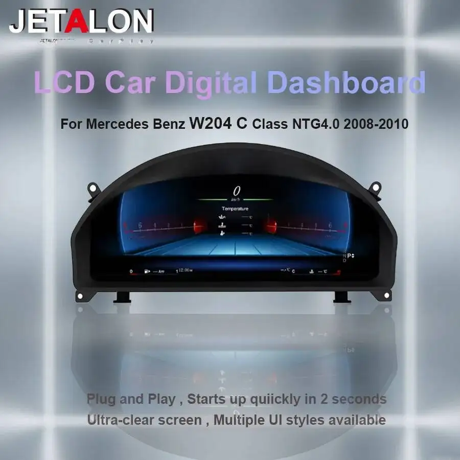 Smart LCD Digital Virtual Cockpit Instrument For Mercedes Benz C Class W204 NTG4.0 2008-2010 Cluster Speedometer Dashboard Panel