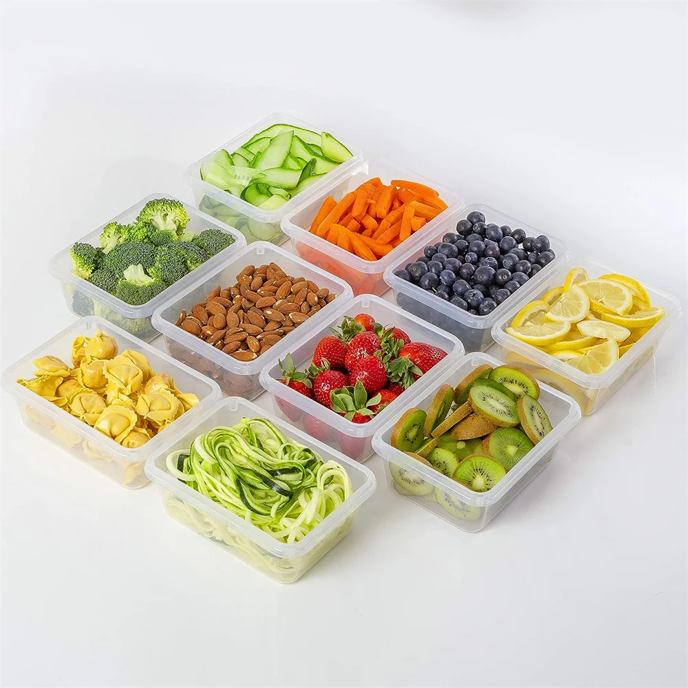 Kitchen Food Contianers Set, Microwave Dishwasher Safe BPA FREE 10pcs 840ML Containers Set With 10stickers and Marker