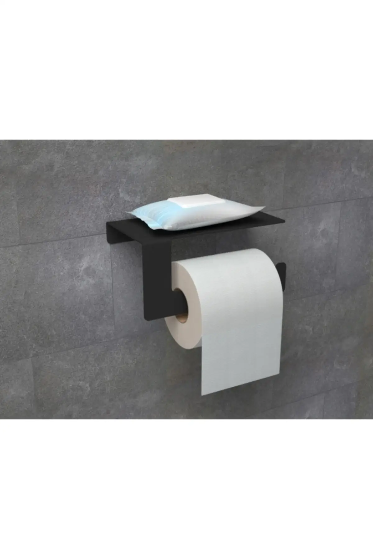 Metal Matte Black Toilet Paper Holder With Phone Shelf High Quality New Model Home Toilet Ware Decoration Convenient 2022