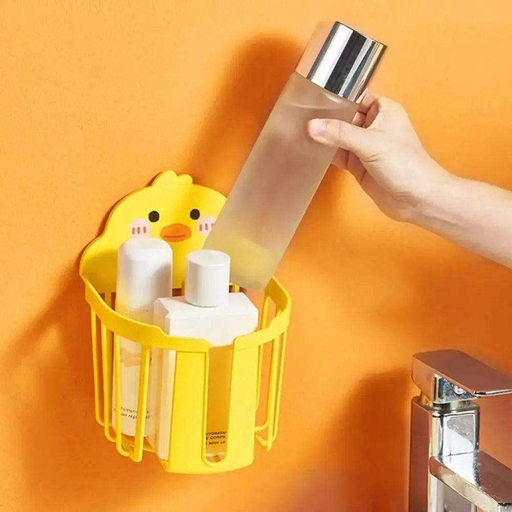 Niedliches kleines gelbes Enten-Aufbewahrungsregal zur Wandmontage, nahtlose Taschentuchbox, Cartoon-Muster, kein Stanzen erforderlich, Toilettenpapierhalter