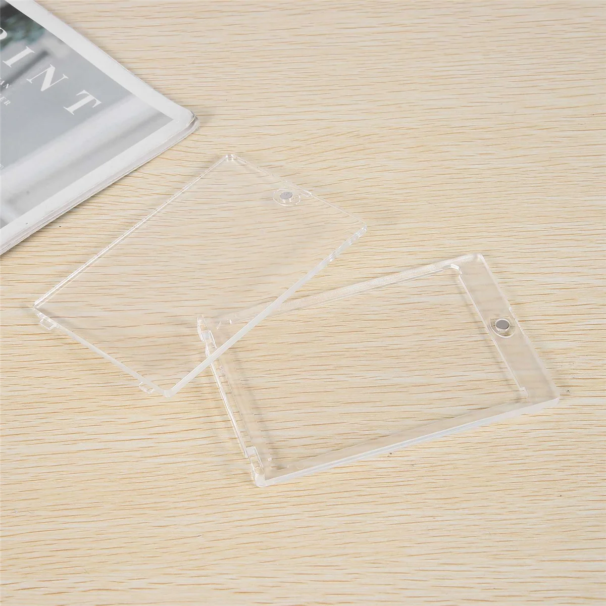 Ticaret Kartı için 6 Adet Manyetik Kart Tutucu Kılıf - 35Pt Mıknatıslı Üst Yükleyiciler Kart Koruyuculu Beyzbol Kartı Tutucu