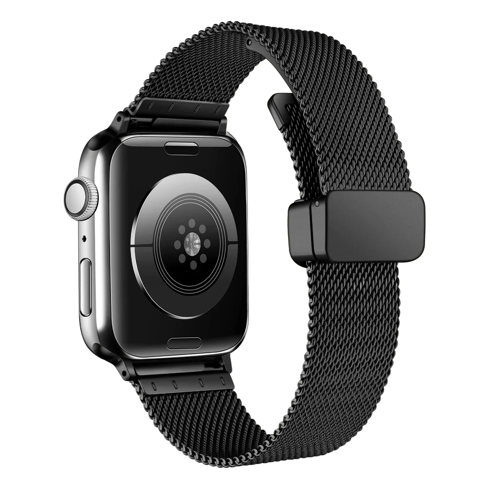 สายแม่เหล็กแบบ Milanese สำหรับสายคาด Apple Watch 45มม. 41มม. 44มม. 40มม. 42มม. 38มม. สายข้อมือโลหะ iWatch 8 7 6 5 4 3 SE2 ultra 49มม.