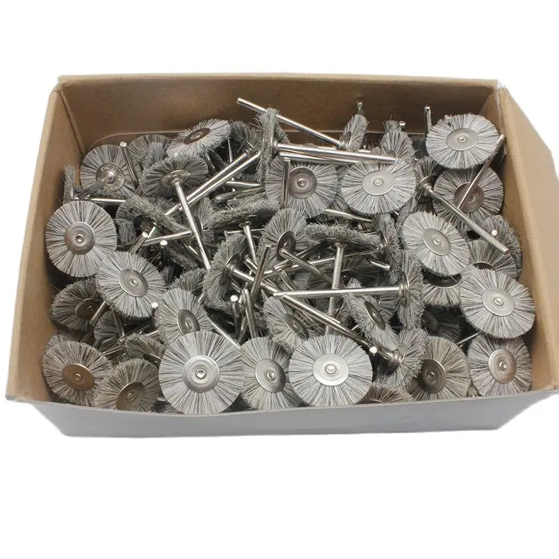 144PCS 100PCS Abrasive Brushes Wheel 19mm 22mm 25mm Jewelry Polishing Mop for Dremel Drill Grinding 2.35MM Shank