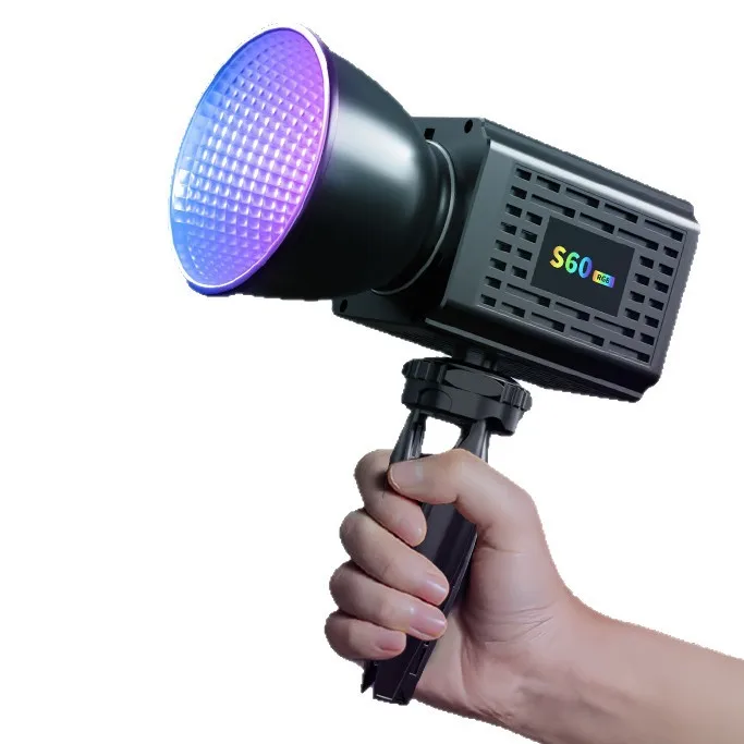 ضوء RGB بالألوان الكاملة، إضاءة COB قابلة لإعادة الشحن، ضوء تصوير خارجي محمول باليد، ضوء قوي