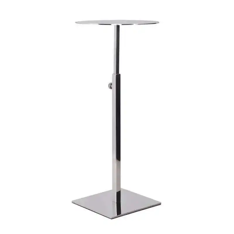 Stainless Steel Adjustable Hat Display Stand Mirror Silver Hat Holder Window Display Props Desktop Wig Storag 1PC