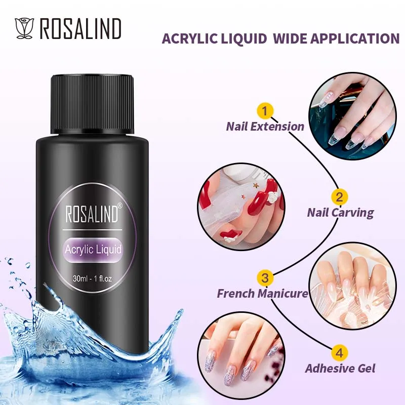 

ROSALIND 30ml Acrylic Crystal Liquid For Nail Extension Manicure Carving Design French Nail Accessories All For Nail Art