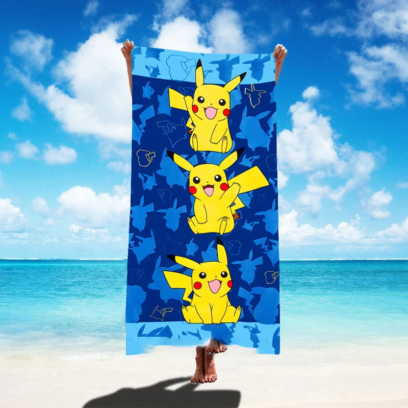 Hot Cartoon Pokemon Beach Towel Anime Pikachu Summer Towels Bathroom Bath Towel Swim Christmas Towels Microfibre Bath Towel