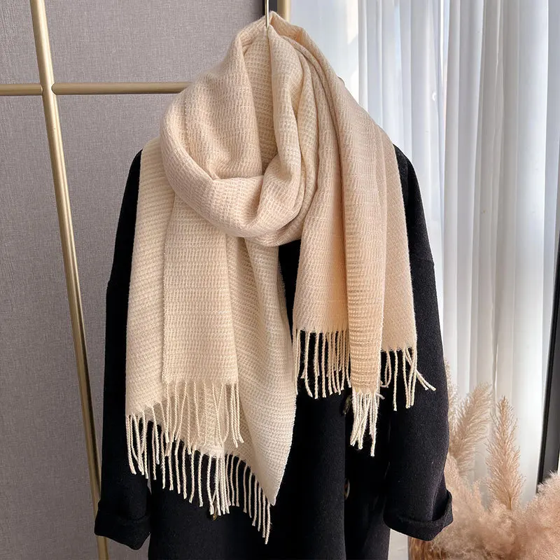 

Tassel Blanket Design Thick Pashmina New Winter Warm Shawl Wrap Cashmere Scarf Women Cape Wrap Shawl Luxury Bufanda Muffler