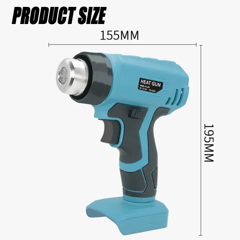 Imagem -05 - Pistola de ar Quente Portátil Aquecimento Rápido Pistola de Calor Bicos Makita Dewalt Milwaukee Bosch Black & Decker Bateria 18v 20v