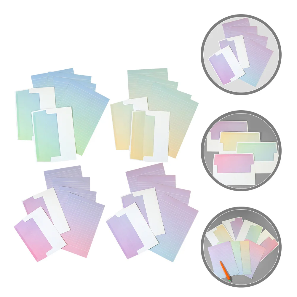 

4 set Gradient Color Envelope Stationery Paper Set Elegant Writing Kit For Letters Invitations Festivals Wedding Party Supplies