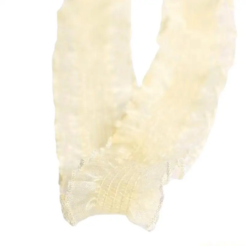 QX2E 10Yards Pleated Ruffle Organza Ribbon for Wedding Dress and Handmade Clothing