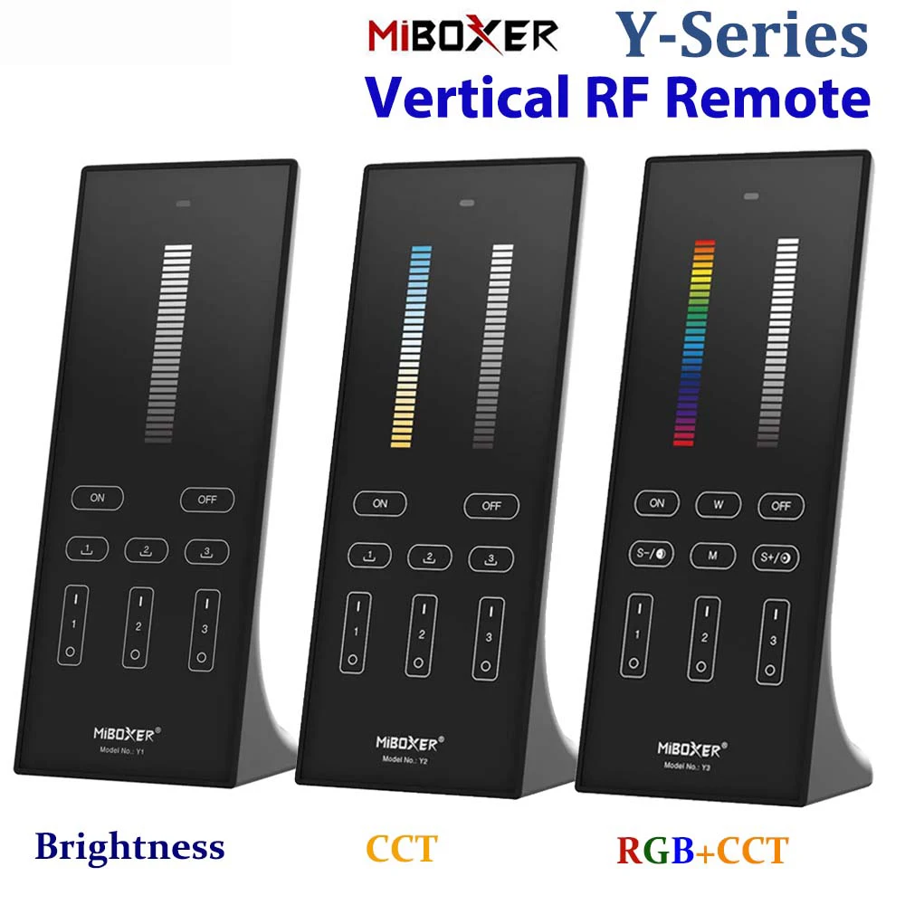 Miboxer Y1 Y2 Y3 Standing Vertical Remote Control Brightness CCT RGB+CCT 2.4GHz 3V 3-Zone For LED Bulb LED Strip Light