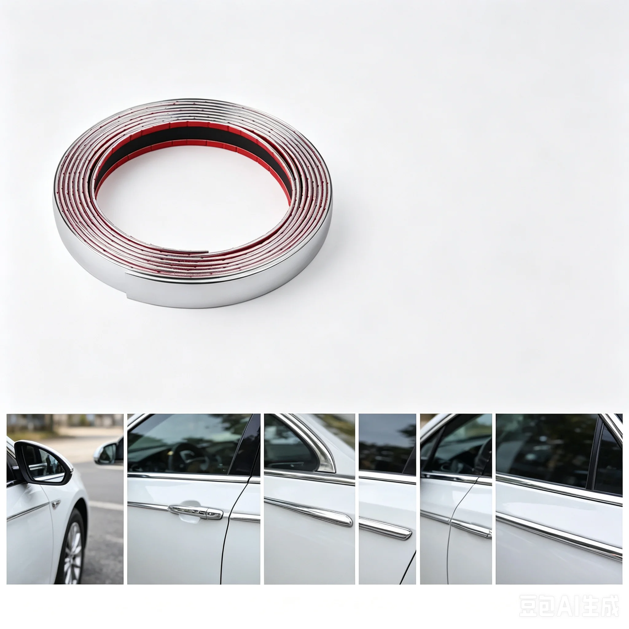 6 8 10 12 15 18 20mm x13M Exterior Car Chrome Body Strip Bumper Auto Door Protective Moulding Styling Trim Sticker