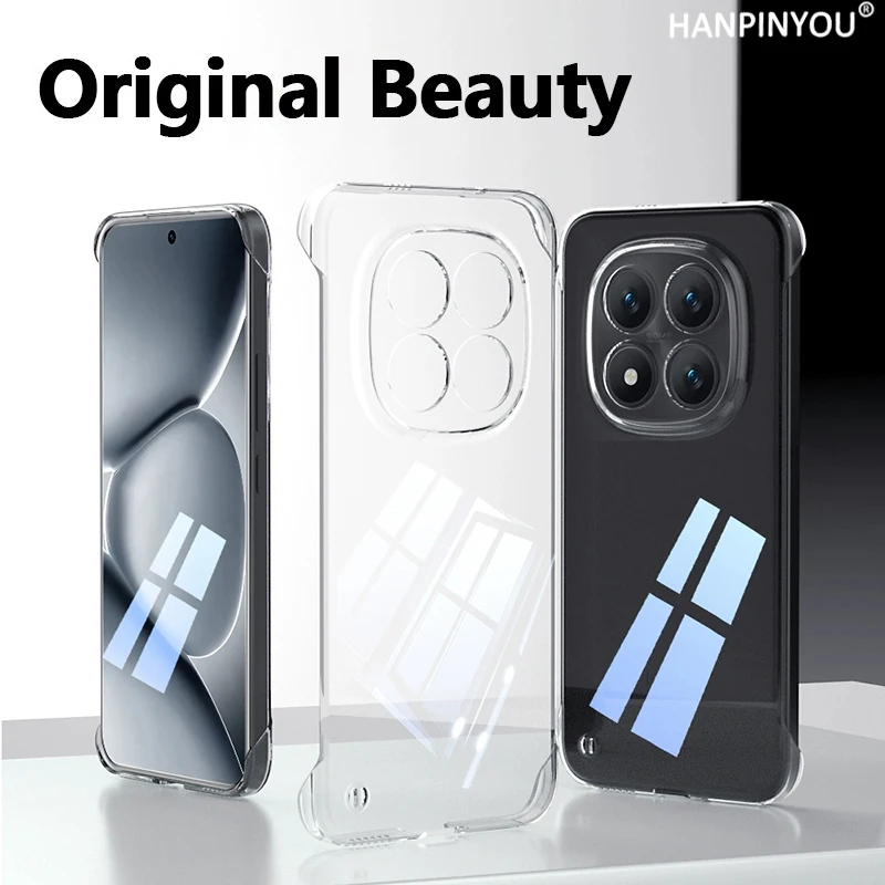 Ultra Thin Clear Frameless Case For Xiaomi Redmi Note 17 15 14 Pro Plus Max Transparent Hard PC Back Protector Shockproof Cover