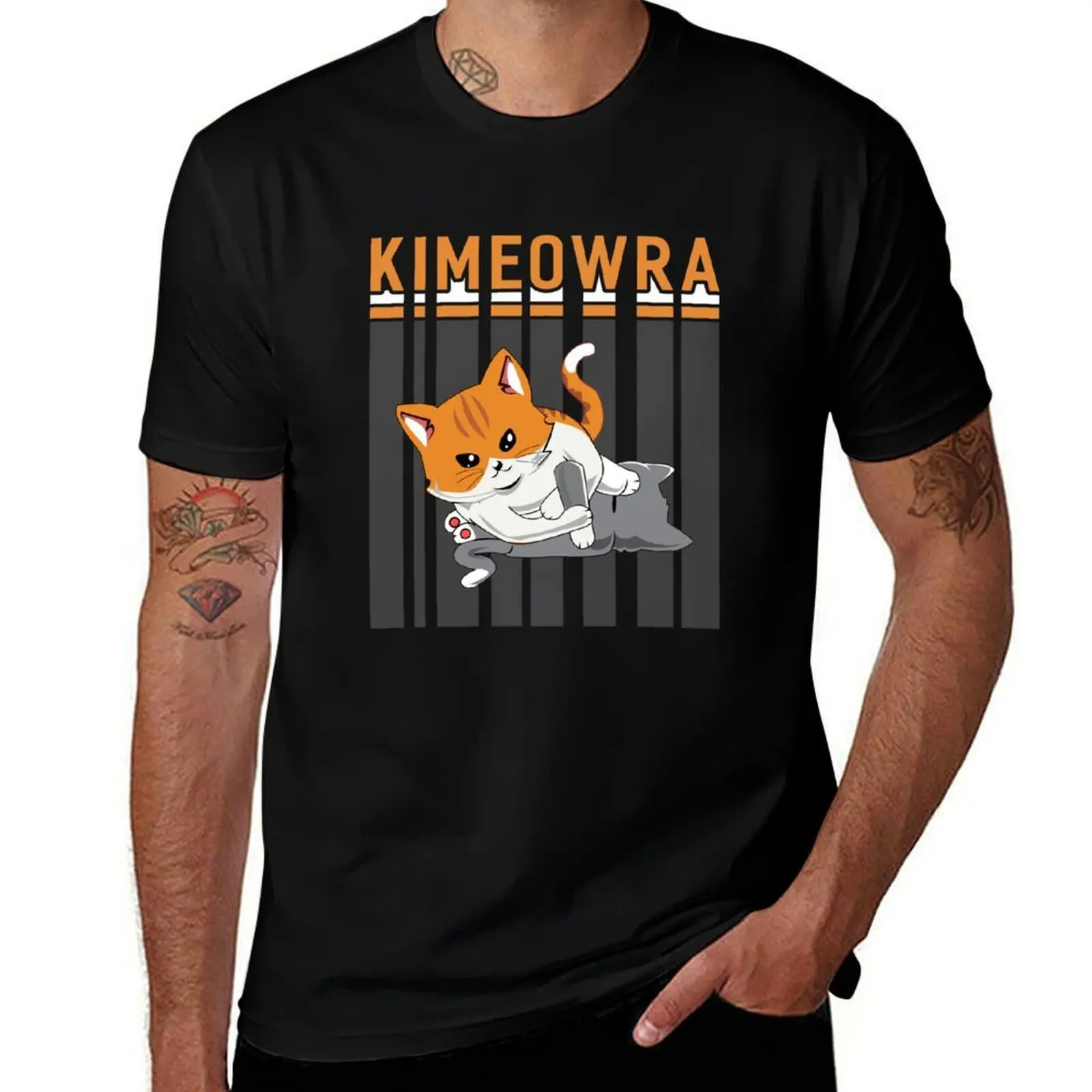 Funny Jiu Jitsu Kimura Kimeowra Cat T-Shirt Lightweight Print T-Shirt