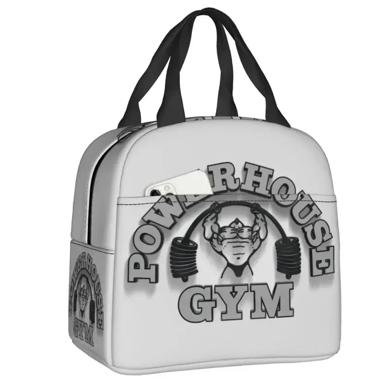 Powerhouse Gym Thermal Insulated Lunch Bags Women Fitness Bodybuilding Portable  Tote for Work School Travel Food Bento Box