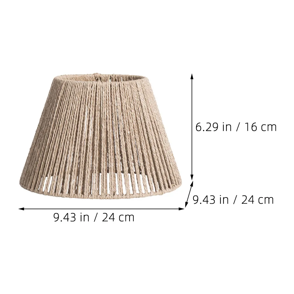 Paper Rope Chandelier Lampshade Indoor Light Cover Retro Style Woven Ceiling Lamp Shade Replacement Lamp Accessory