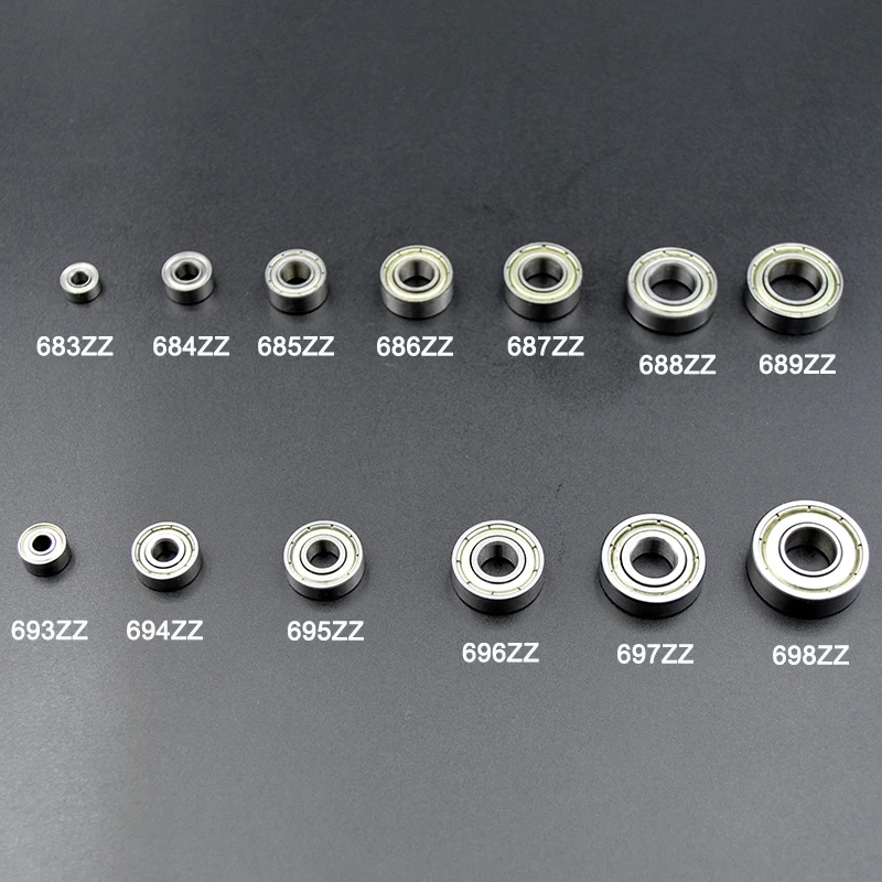 10pcs 683 684 685 686 687 688 689 693 694 695 696 697 698 ZZ 2Z 686ZZ 695ZZ 696ZZ Miniature Bearing Deep Groove Ball Bearings