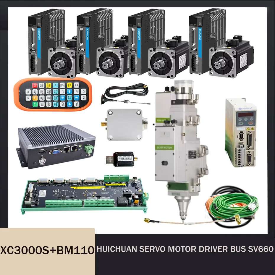 Raytools XC3000S laser system fiber laser cutting head BM110 Huichuan servo motor driver bus SV660 750W/400W with brake