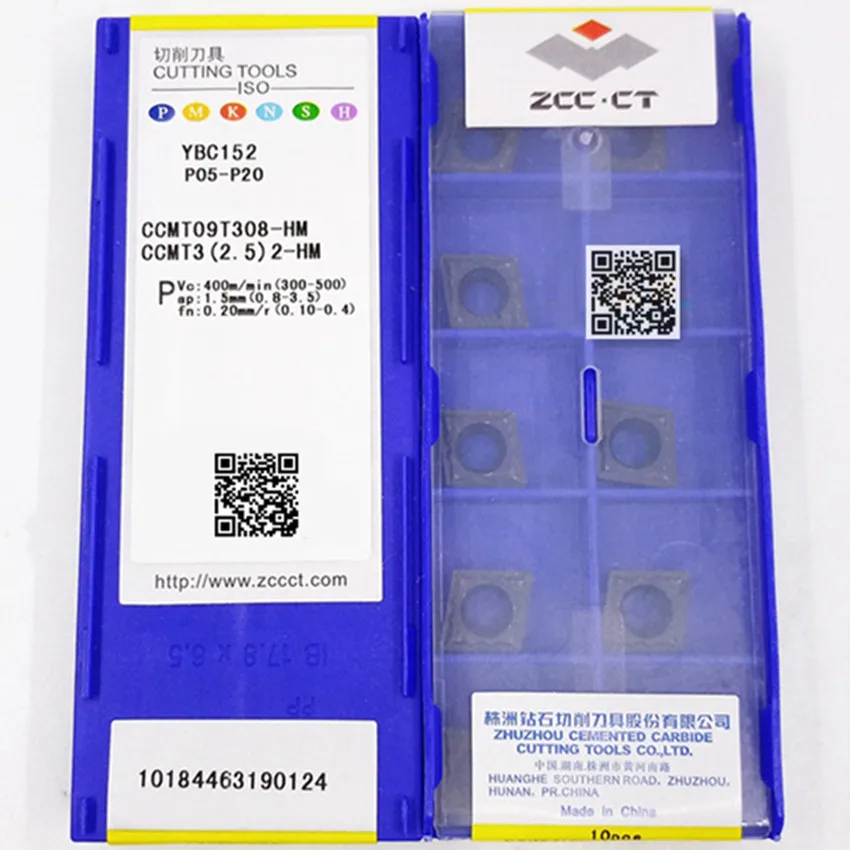 ZCC.CT CCMT060204-HM YBC152/CCMT060208-HM YBC152/CCMT09T304-HM YBC152/CCMT09T308-HM YBC152 CNC carbide inserts 10pcs/box